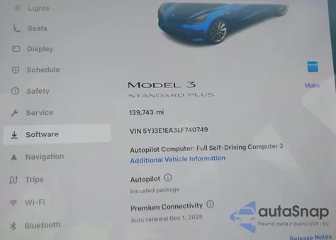 2020 Tesla Model 3 Standard Range Plus Rear-Wheel Drive/Standard Range Rear-Wheel Drive из США, поврежденный, VIN 5YJ3E1EA3LF740749